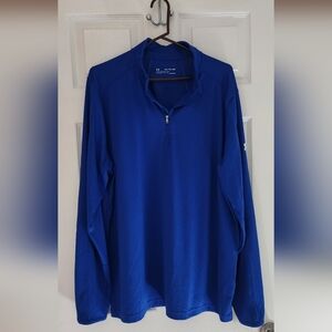 Under Armour HeatGear Royal Blue 3/4 Zip Long Sleeve Shirt